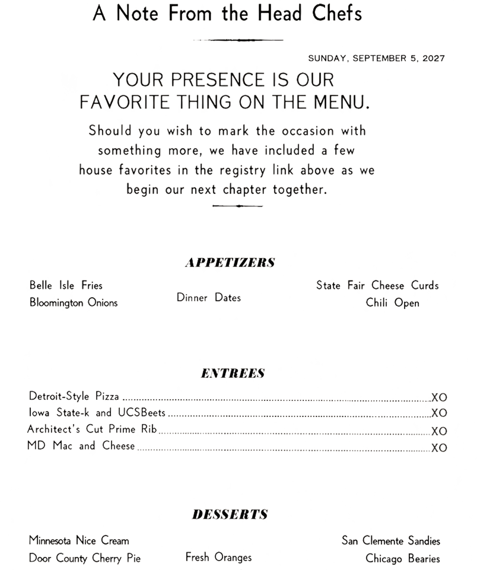 Registry menu